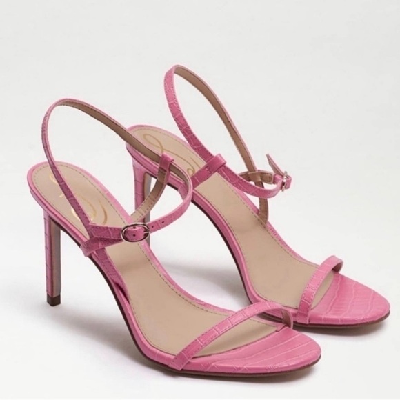 Sam Edelman Doran Strappy Sandal in Pink Croc - Picture 1 of 13